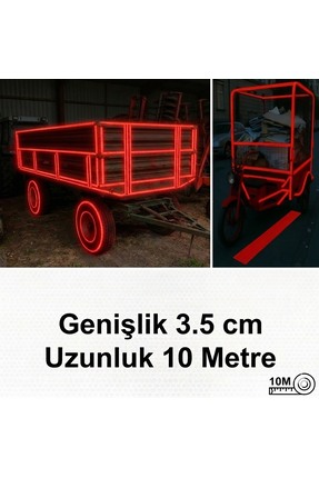 opersan 3.5 cm x 10 metre Kırmızı Reflektif Bant – Kendinden Yapışkanlı, Yüks...