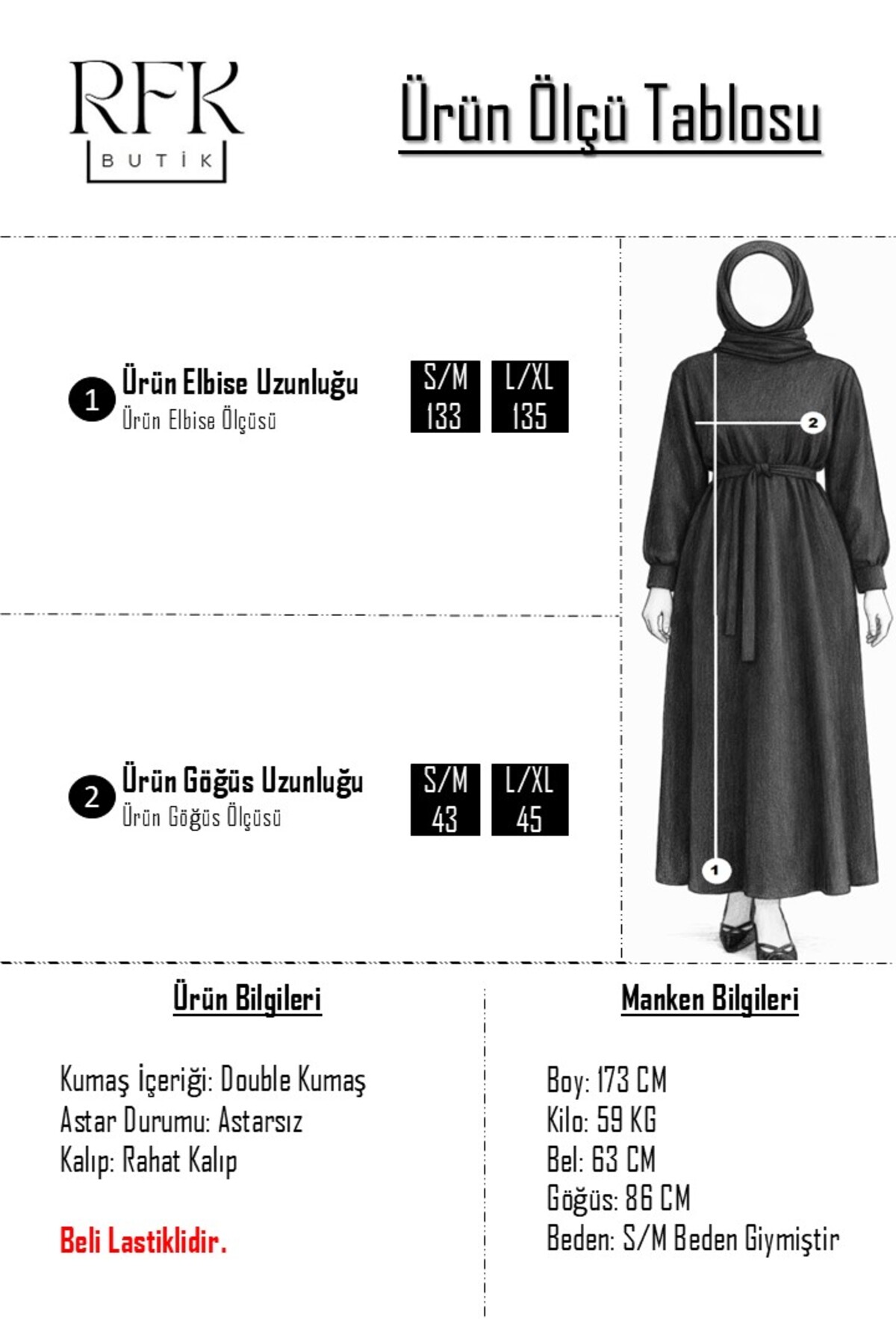 RFK Butik  Kadın Pensli Double Kumaş Elbise - Kahverengi - Görsel 3