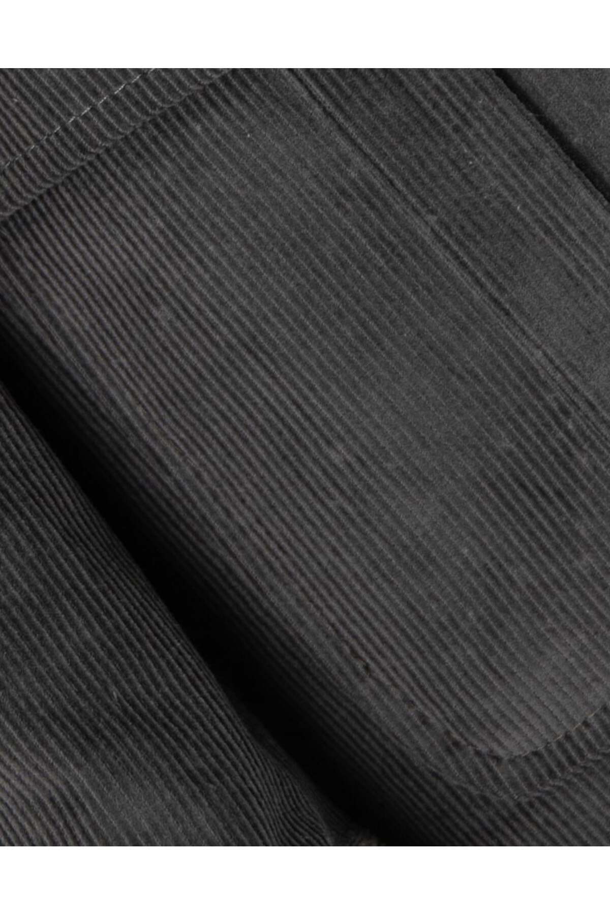 HC MEN CLASSIC Erkek Modern Fit Safari Tarz Ceket Yaka Trençkot Kuşaklı Kadife Kumaş görsel 5