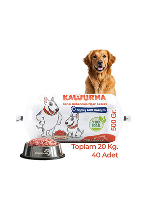 Çiğmamam Barf Kavurma Pişmiş BARF Köpek Maması 20 Kg (40x500 Gr) – Tahılsız, ...