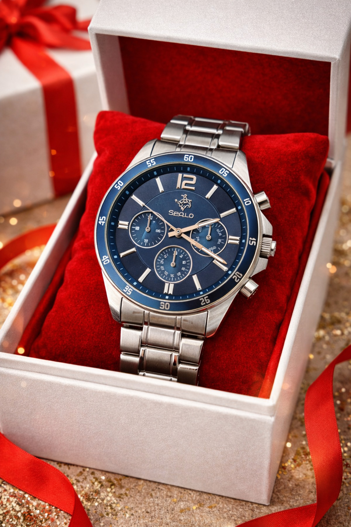 S.POLO  HEDİYELİK ÇELİK KORDON GÜMÜŞ RENK ERKEK KOL SAATİ SEVGİLİLER GÜNÜ HEDİYESİ BABALAR GÜNÜ HEDİYESİ - Görsel 2