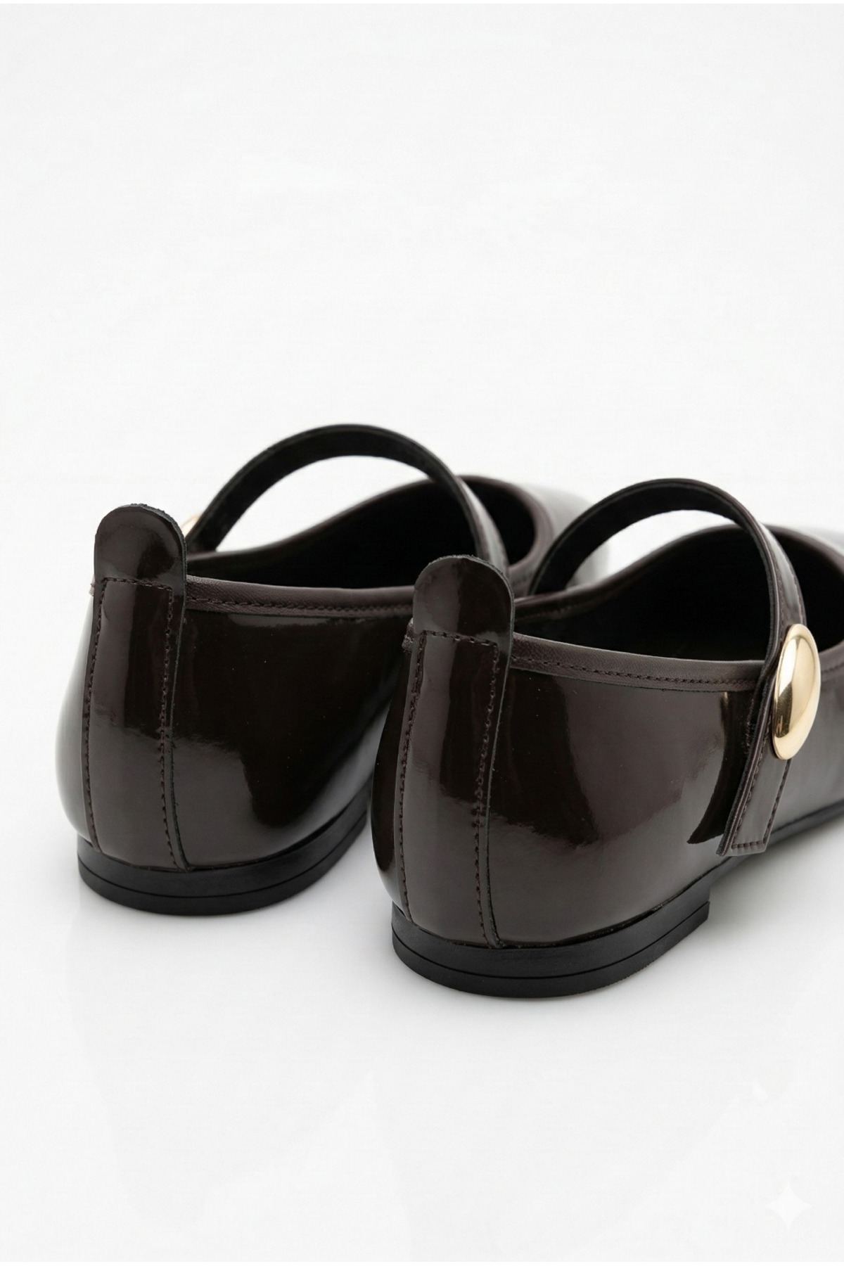 StWenn  Rugan Acı kahve Altın Tokalı Rugan Mary Jane Babet Şık Tokalı Ortopedik Taban Günlük Ayakkabı - Görsel 7