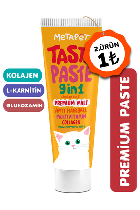 Metapet Kediler için 9in1 MultiVitamini Macunu, Tüy Eklem Glukozamin Yavru Sa...