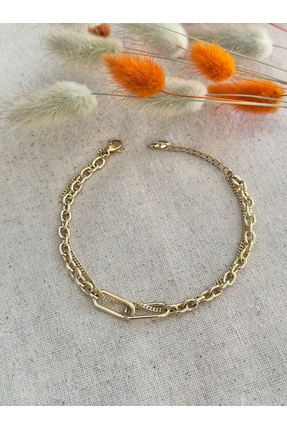 Snartun Xuping Jewelry Gold Zincir Detaylı Paslanmaz Çelik Kadın Bileklik I Ö...