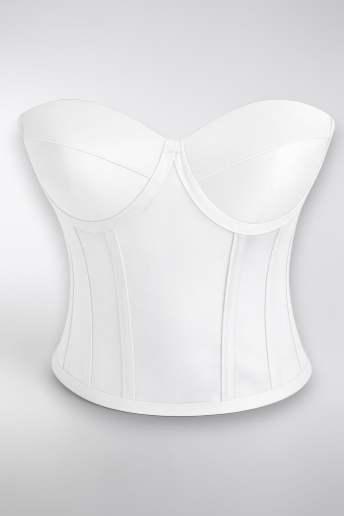 White Satin Corset Bustier Ready Size