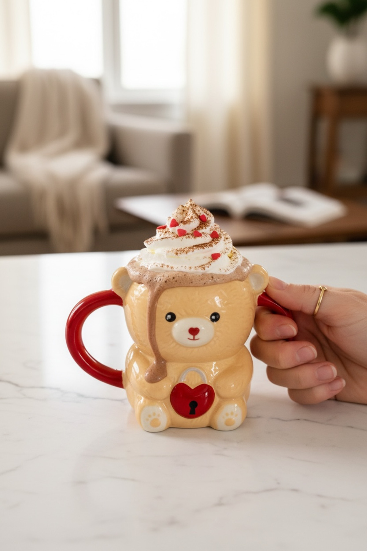 3D Hayvan Figürlü Kupa 430 ml – Porselen Büyük Boy Kahve ve Çay Kupası