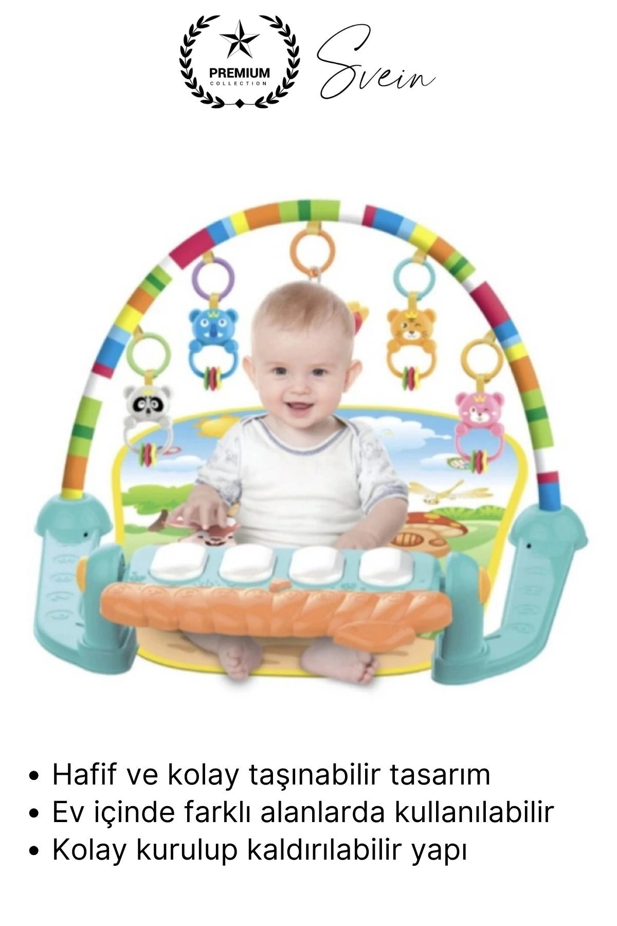 Svein #OyunHalısı Piyanolu Bebek Aktivite Oyun Halısı Asılabilir Oyuncaklı Yumuşak Zemin Aktivite Matı fotoğrafı 5 (önizleme)