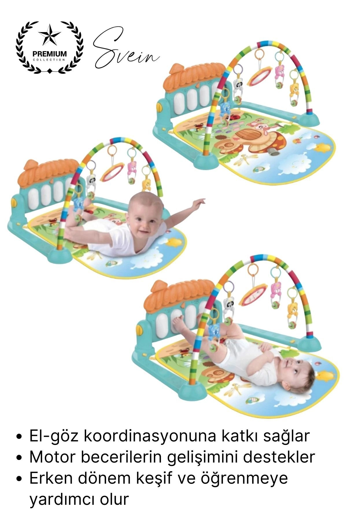 Svein #OyunHalısı Piyanolu Bebek Aktivite Oyun Halısı Asılabilir Oyuncaklı Yumuşak Zemin Aktivite Matı fotoğrafı 6 (önizleme)