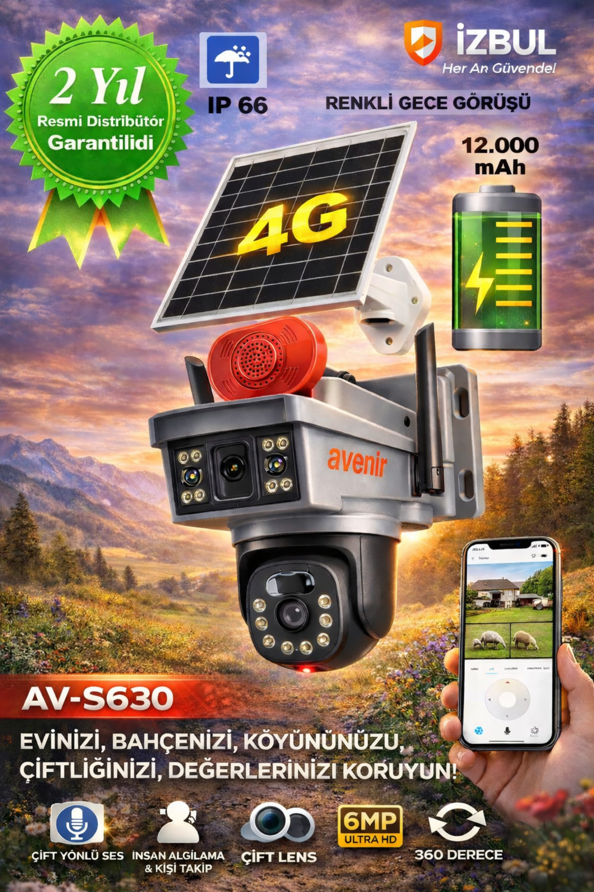 Avenir 2026 Yeni Versiyon , Yapay Zeka,4g Güneş Enerjili solar Sim