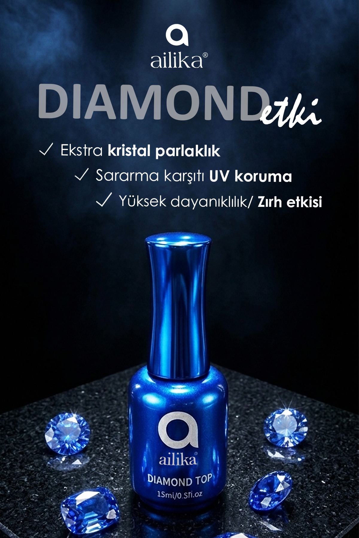 Premium Diamond Top Coat Topkat 15ml — سفید TopCoat15ml — تصویر 2 از 5