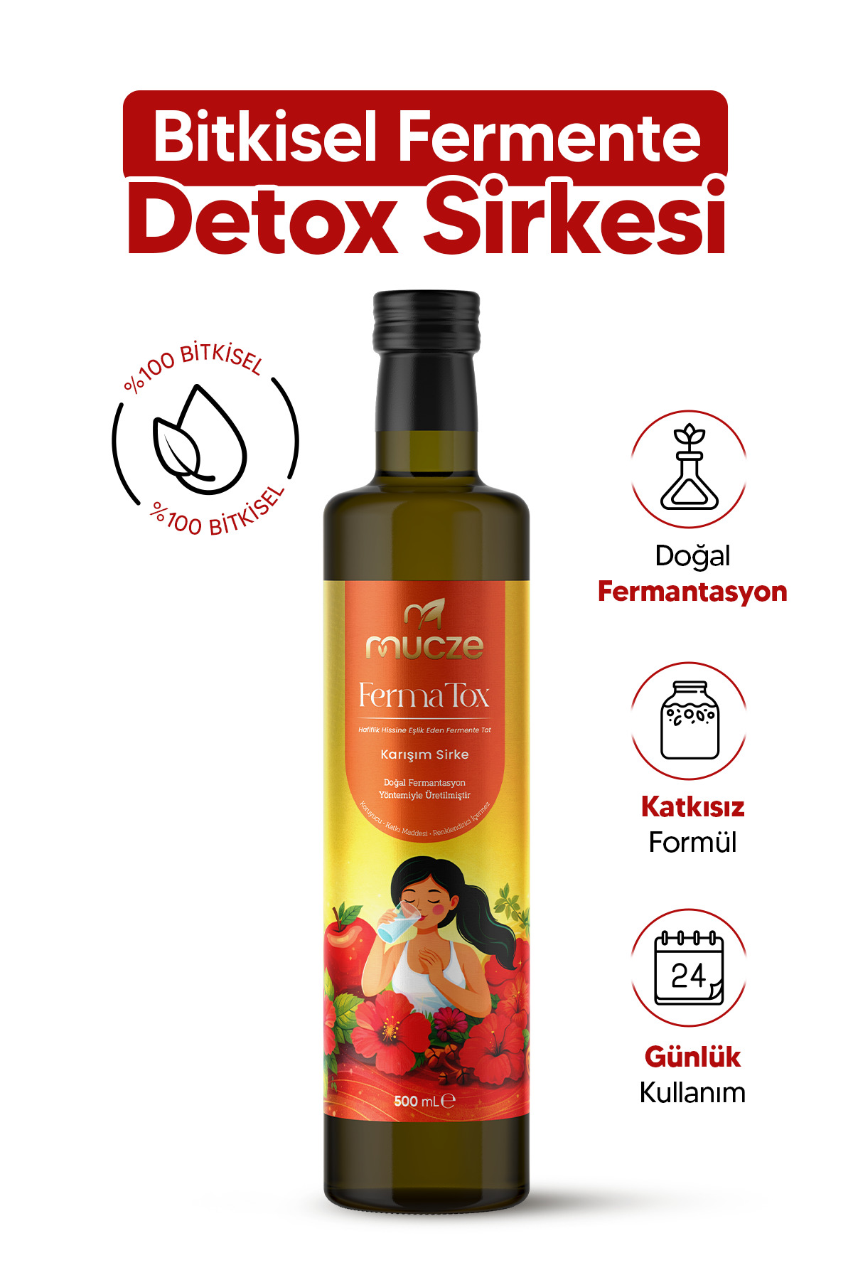muccet 500ML Fermatox Bitkisel Detox ve Fermente Karışım Sirke – Doğal Arınma ve Hafiflik Destekleyici - Fiyatı, Yorumları