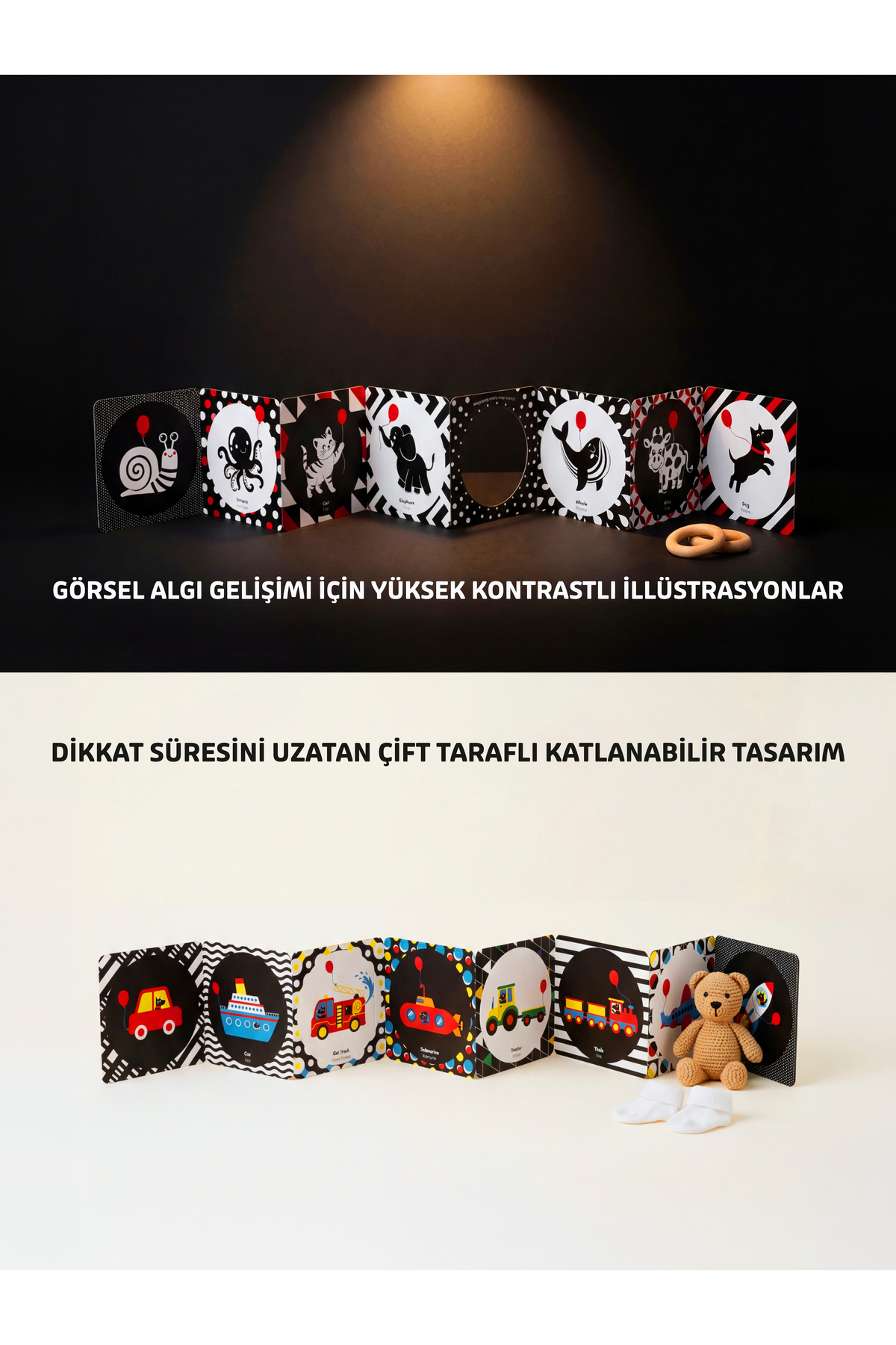 TOTS & FOLKS Tummy Time Bebek Aynası Ve Katlanabilir Kitap | Tummy Time Aynalı Kitap fotoğrafı 2 (önizleme)