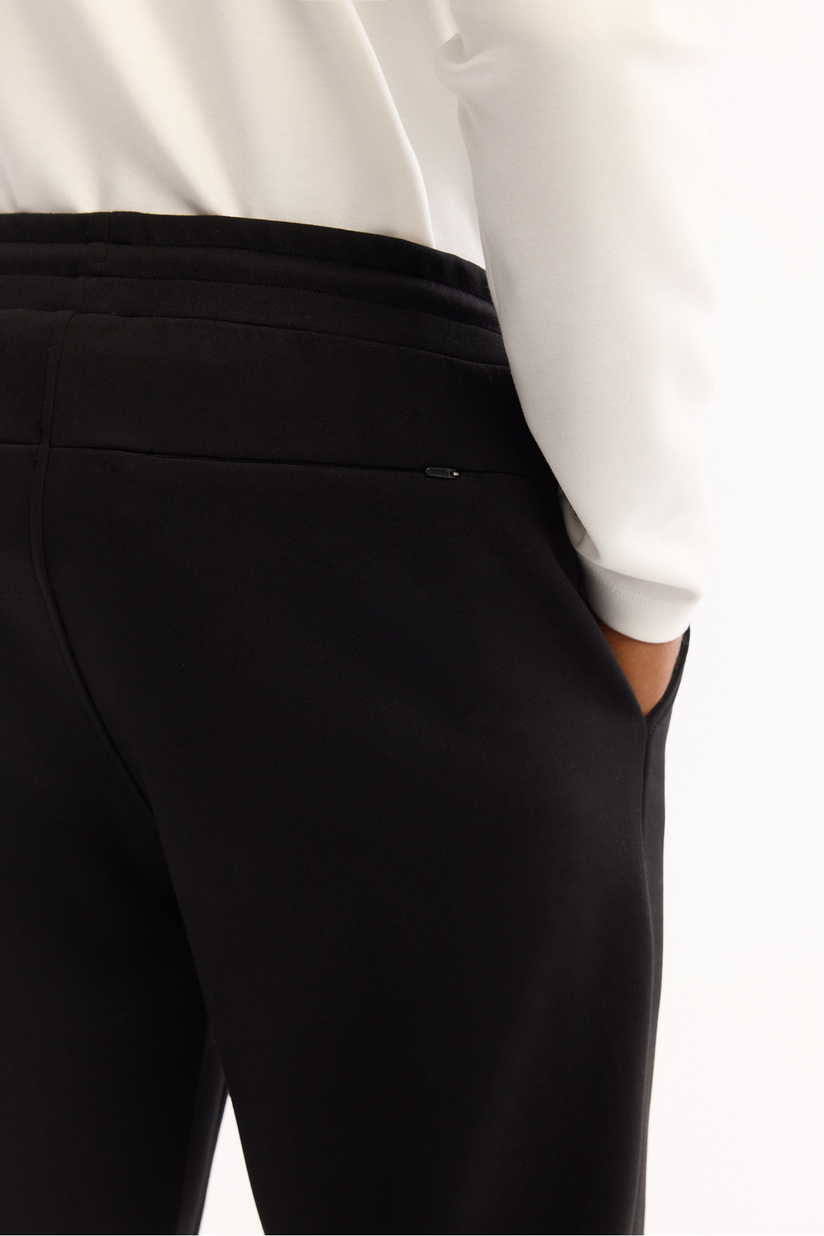 Avva  Erkek Siyah Beli Lastikli Bağcıklı Yandan Cepli Nervürlü İnterlok Jogger A52Y3403 - Görsel 5