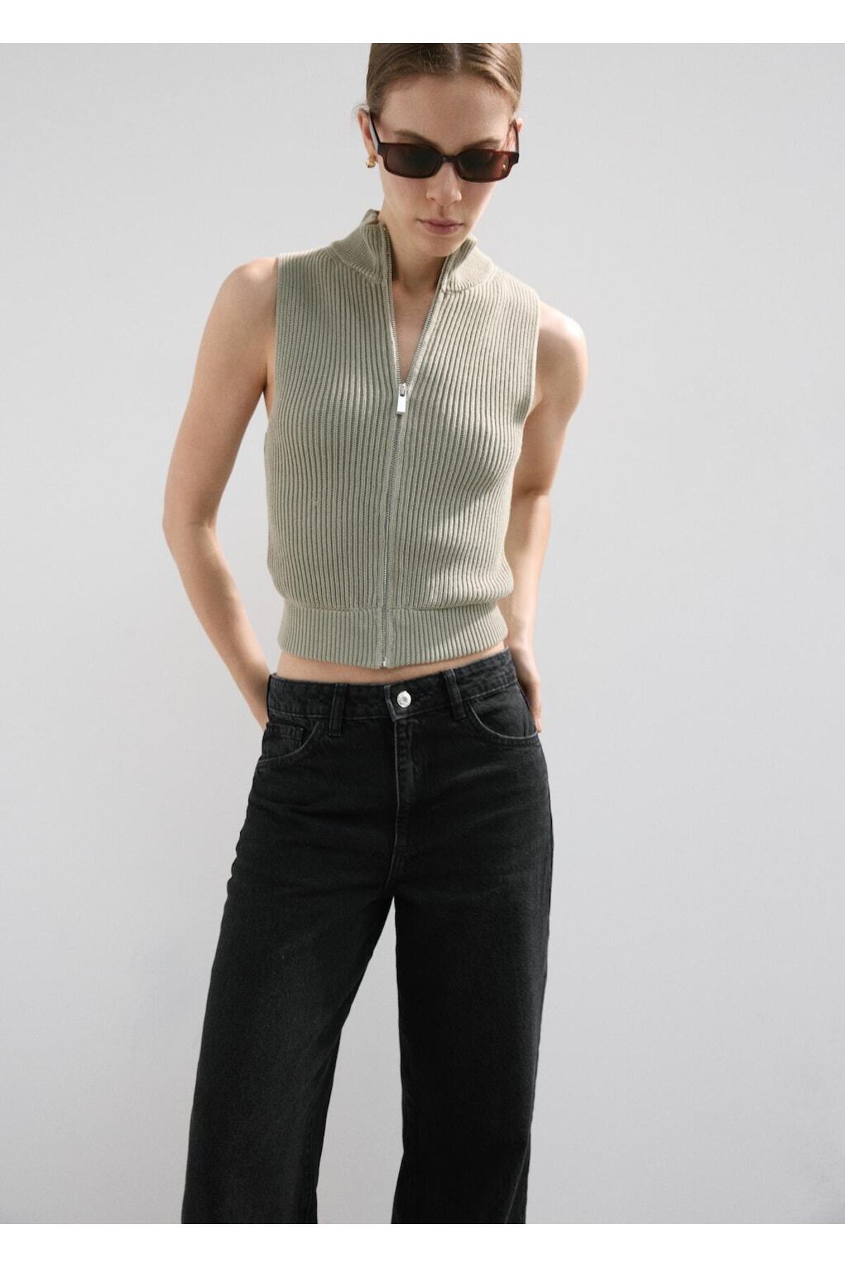 MANGO  Danila wide leg yüksek belli jean - Görsel 6