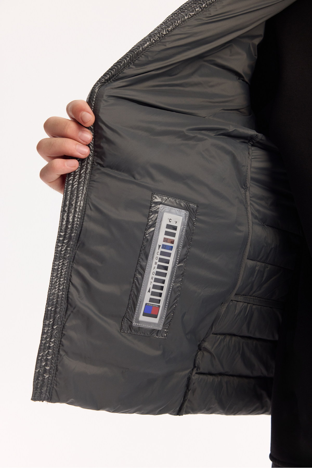 Avva  Erkek Antrasit Kaz Tüyü Su İtici Rüzgar Geçirmez Kumaş Dik Yaka Şişme Comfort Fit Mont B006015 - Görsel 5