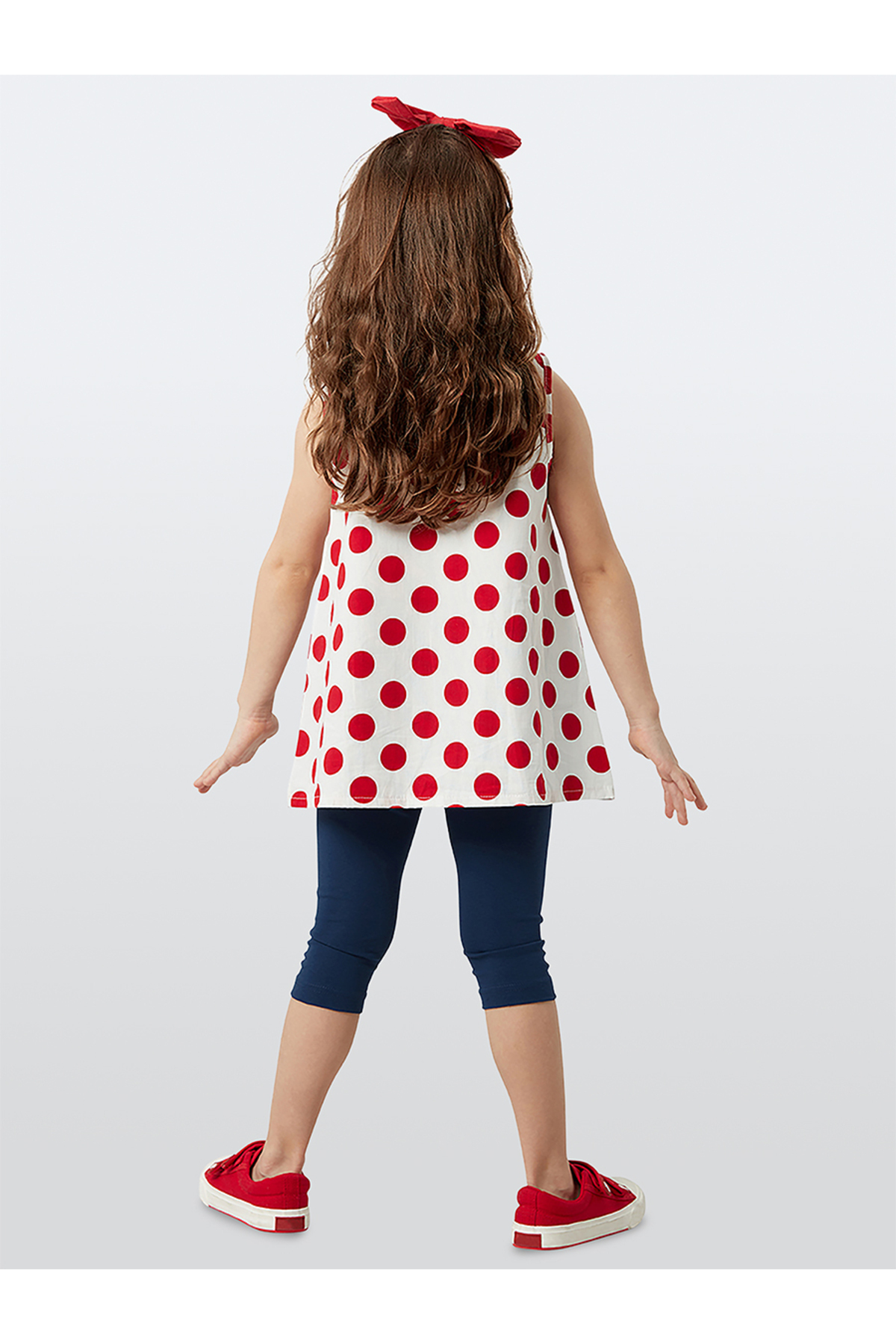 Denokids Puanlı Lily Kız Çocuk Yazlık T-shirt Tunik Tayt Takım fotoğrafı 2 (önizleme)
