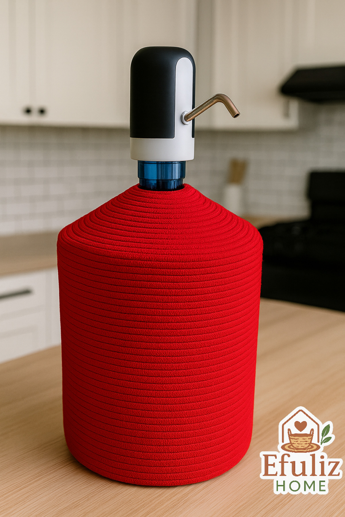 Jute Wicker Look Dropper Cover, Stylish and Natural Dispenser Cover