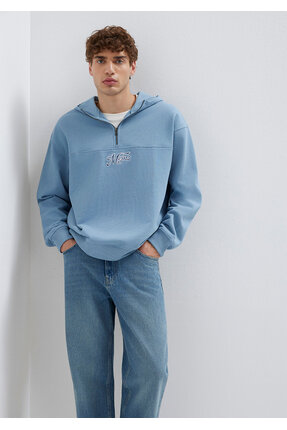 Mavi MVJNS Nakışlı Yarı Fermuarlı Sweatshirt 0S10543-86998