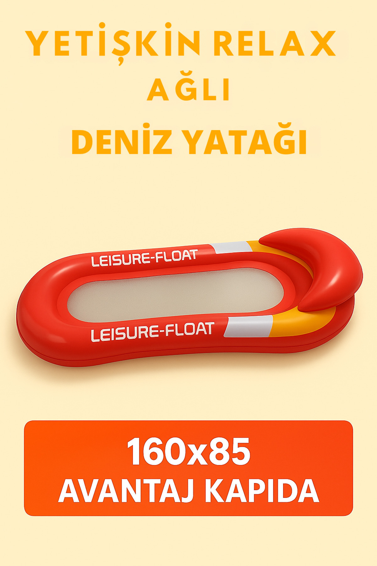 - Inflatable Sea Bed with Net – 160x85 cm | Adult Compatible | Red | Advantage at the Door