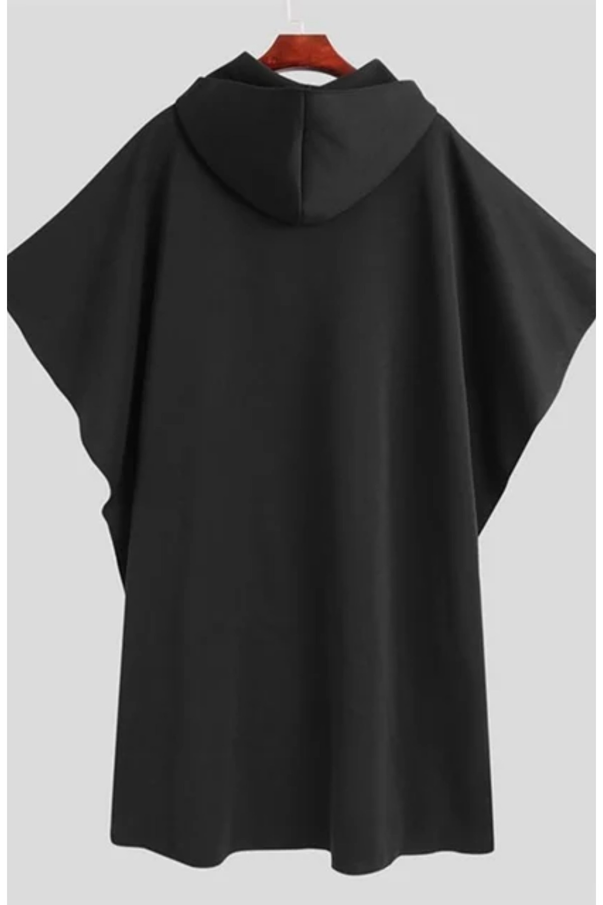 arakan  Unisex Kapüşonlu Oversize Ponço Sweatshirt – Asimetrik Kesim, Kalın Kumaş, Rahat Kalıp - E8 3020 - Görsel 2