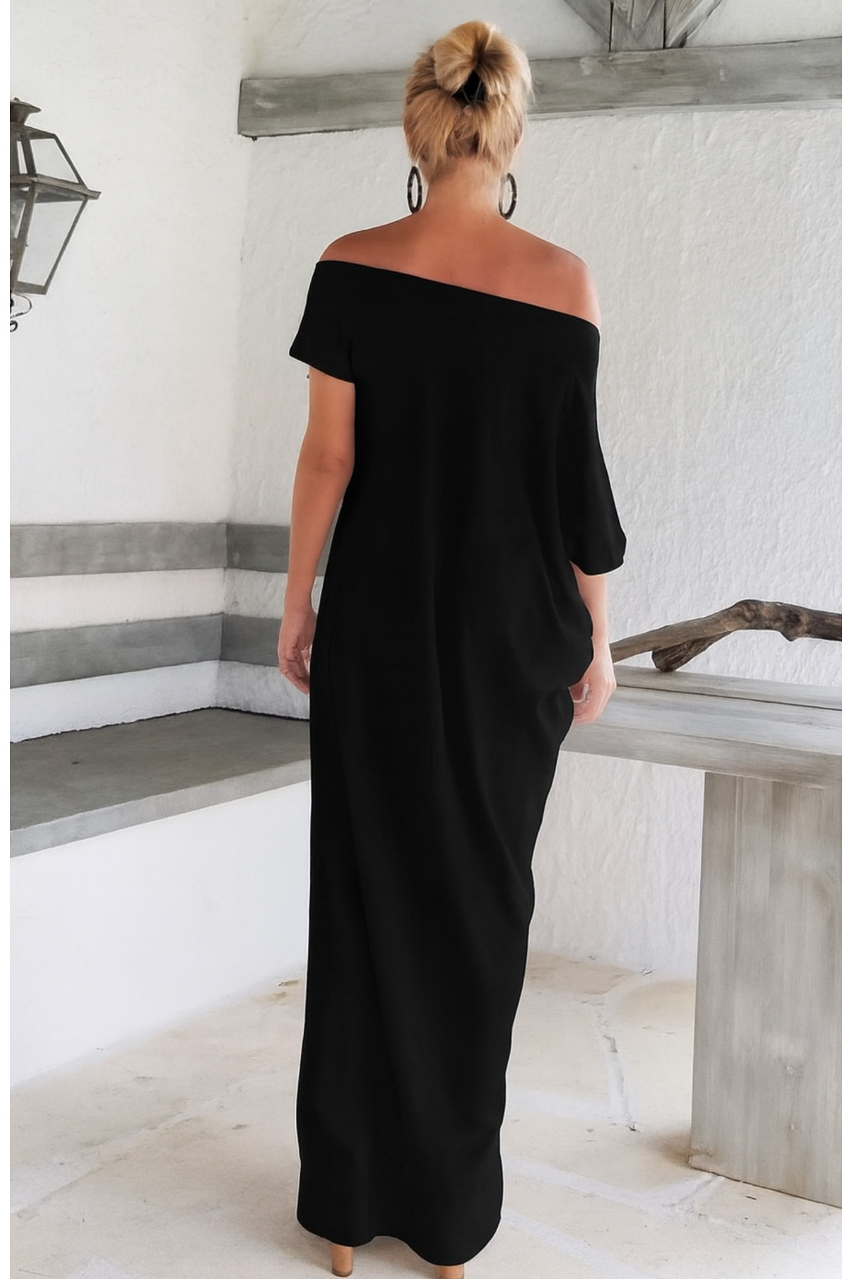 arakan  Kadın Omzu Açık Salaş Kesim Rahat Yazlık Maxi Elbise – K11 241 - Görsel 2