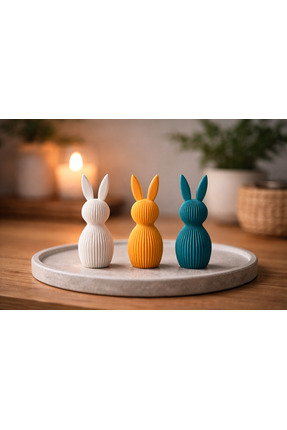 ABENOVA Modern Dekoratif Tavşan Biblo Seti (3’lü)