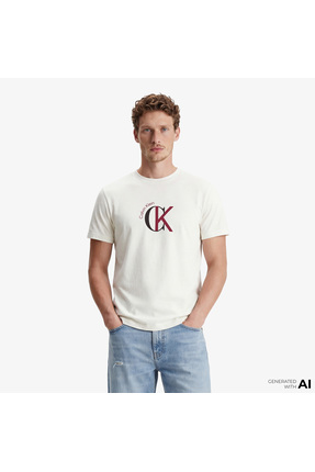 Calvin Klein 30S Graphic Erkek Beyaz T-Shirt