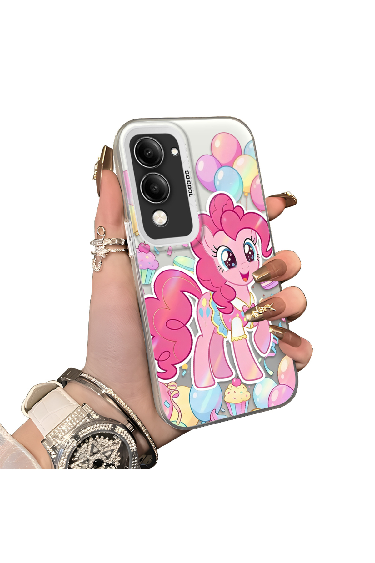 Vivo Y29S Compatible Rigid Acrylic Back Silicone Edge Lens Protection Case stylish print patterns