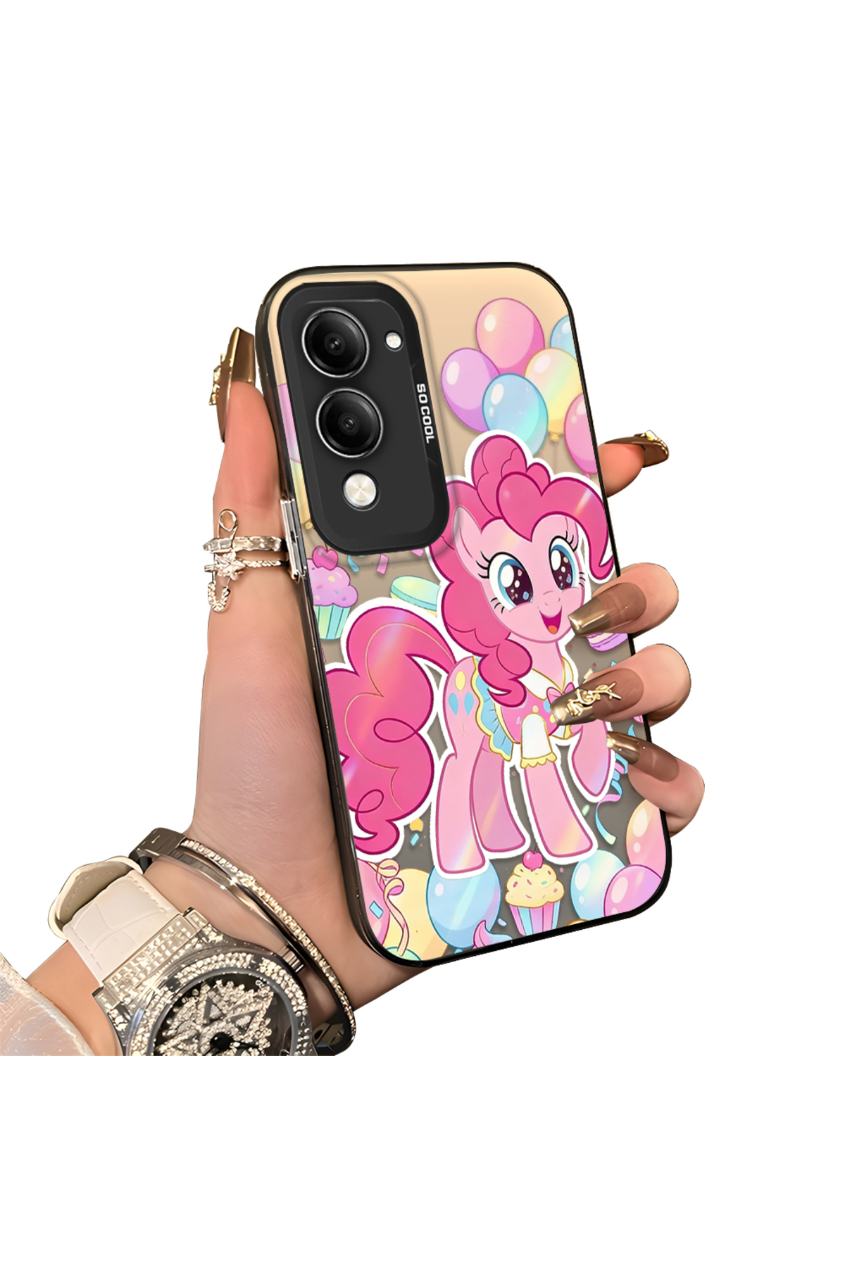 Vivo Y29S Compatible Rigid Acrylic Back Silicone Edge Lens Protection Case stylish print patterns