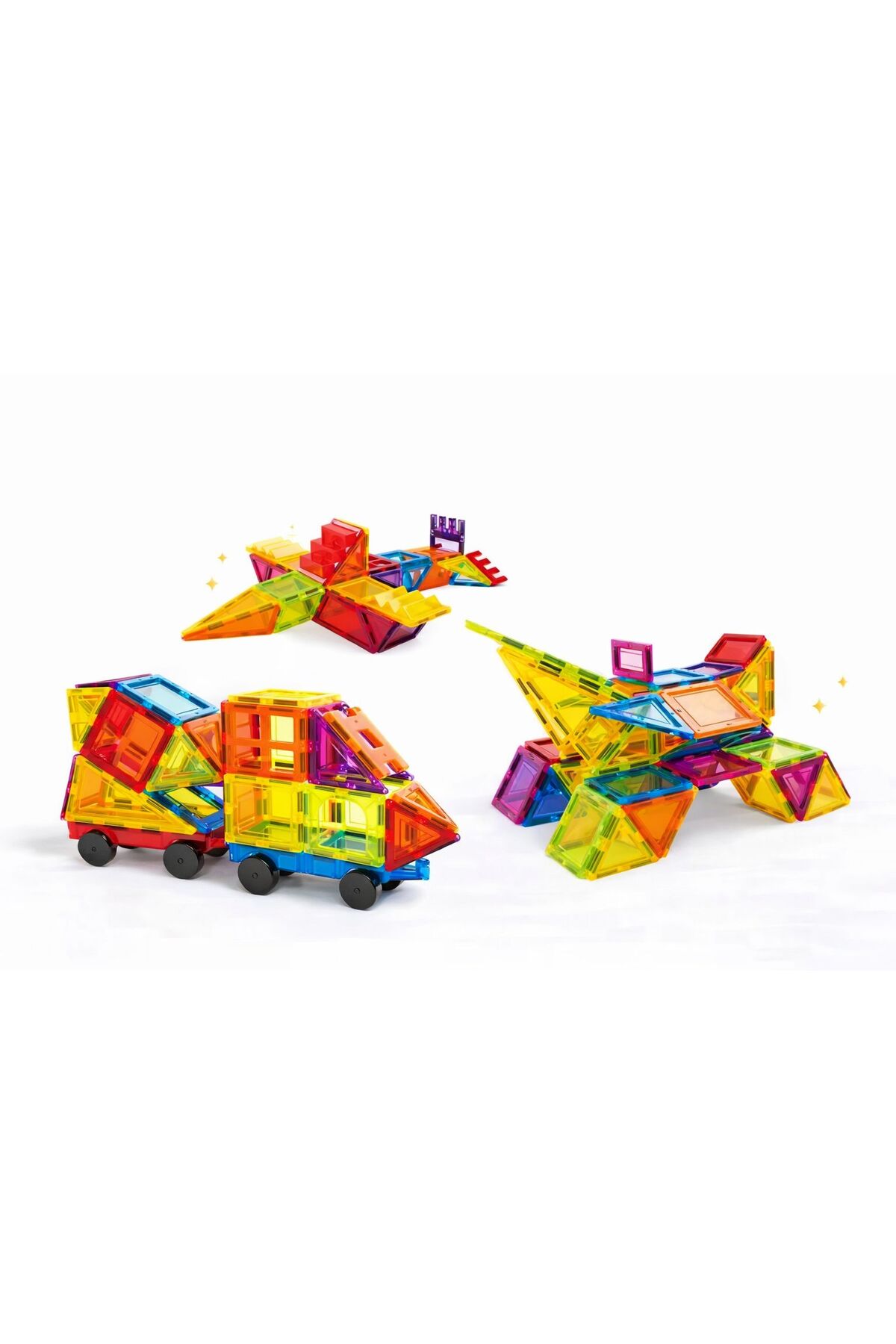 ZİVENTA Magnetic Tiles 110 Parça Manyetik Yapı Blokları Eğitici Stem Oyuncak Seti | Çocuklar İçin fotoğrafı 6 (önizleme)