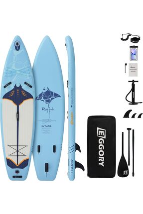 Eggory 335 cm x 85 cm x 15 Cm Şişme Paddle Board – Şişme Sup Board 150 kg Taş...