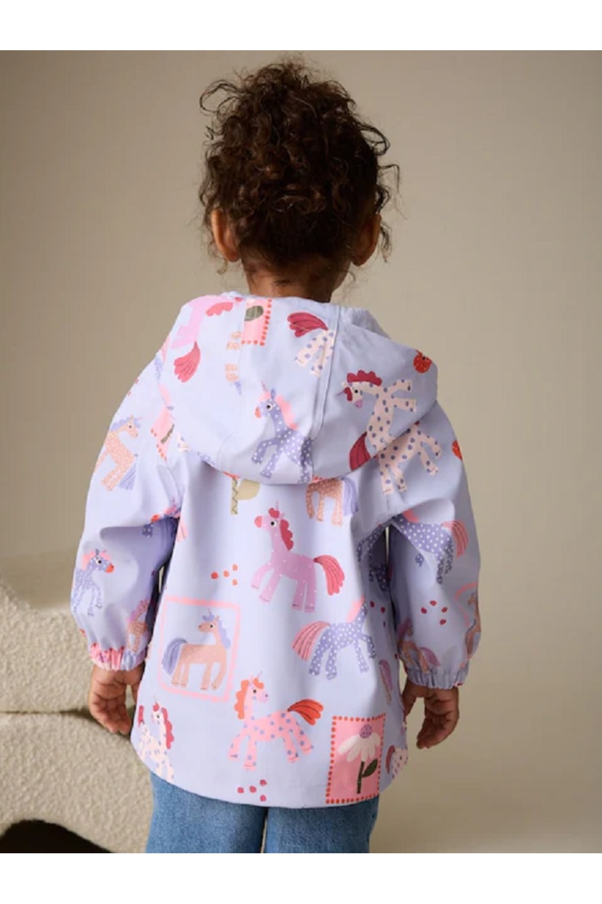 Next Baby Mor Tek Boynuzlu At Desenli Yağmurluk fotoğrafı 3 (önizleme)