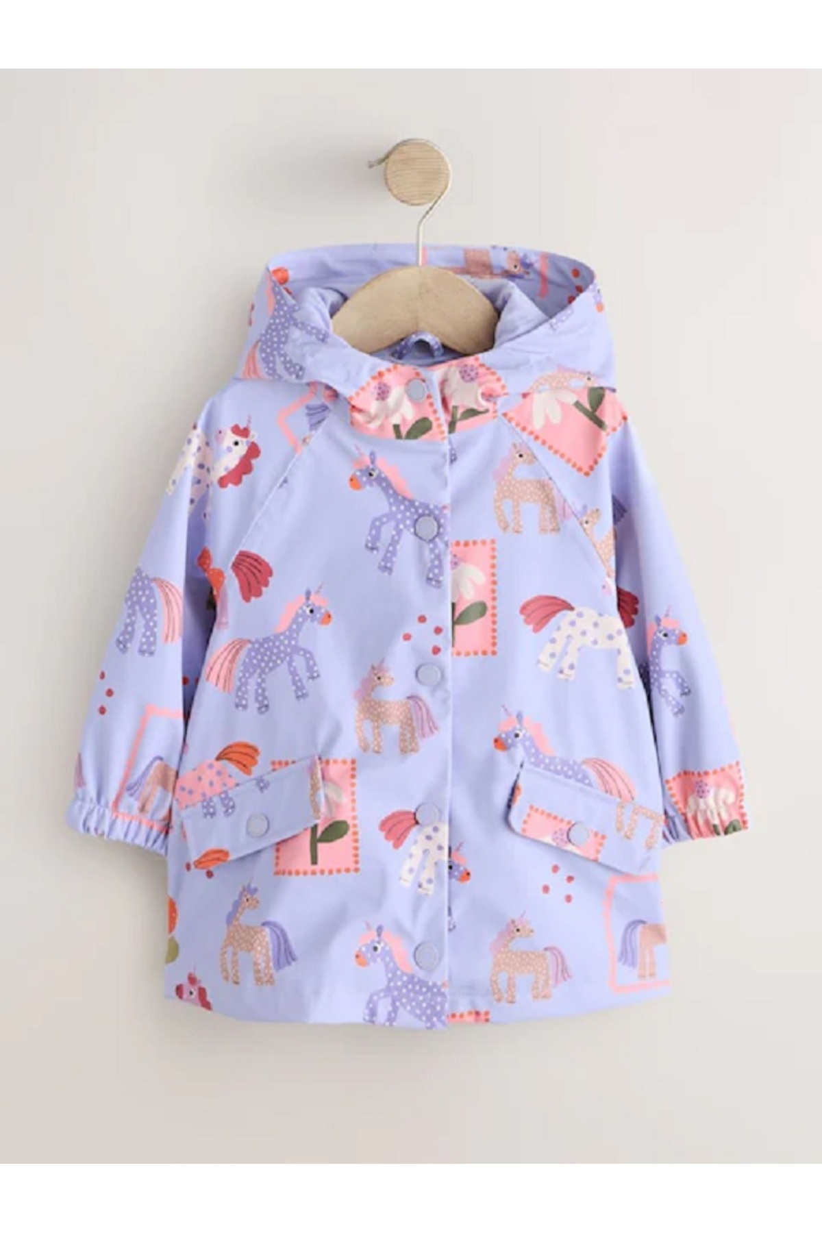 Next Baby Mor Tek Boynuzlu At Desenli Yağmurluk fotoğrafı 4 (önizleme)