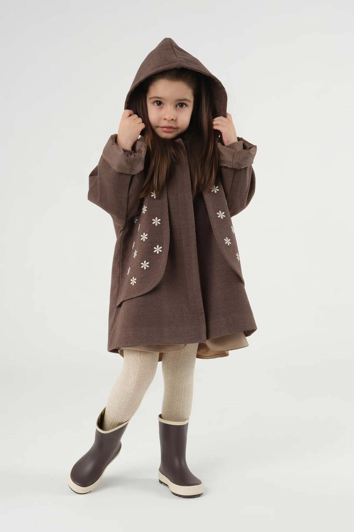 Mioma Kids Rüzgarlıklı Kaşe Kaban Kahve fotoğrafı 2 (önizleme)