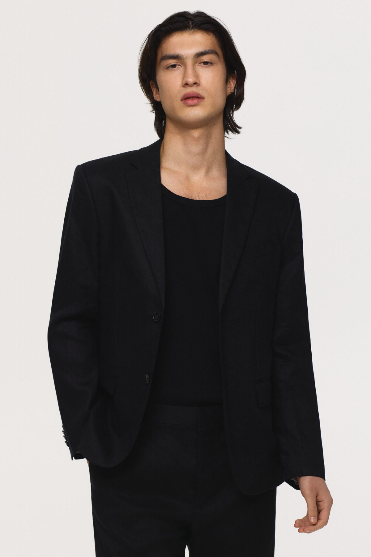 ژاکت کتانی اسلیم فیت اچ اند ام کت بلیزر H&M