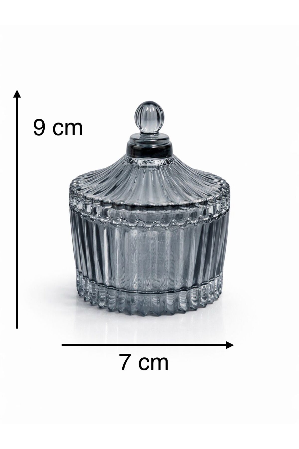 90 ML Line Çizgili Cam Lokumluk – Dekoratif Şekerlik & Çerezlik Sunumluk