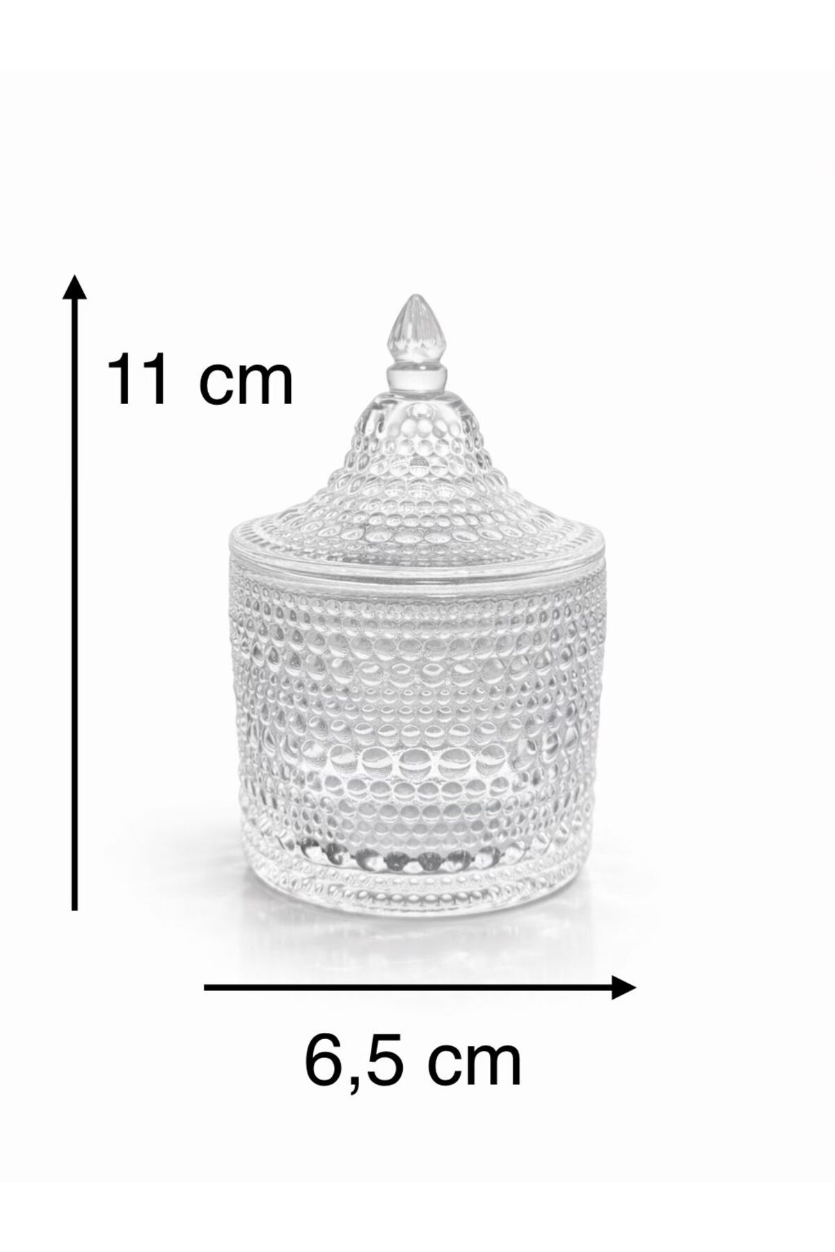 90 ML Damla Desenli Cam Lokumluk – Dekoratif Şekerlik & Çerezlik Sunumluk