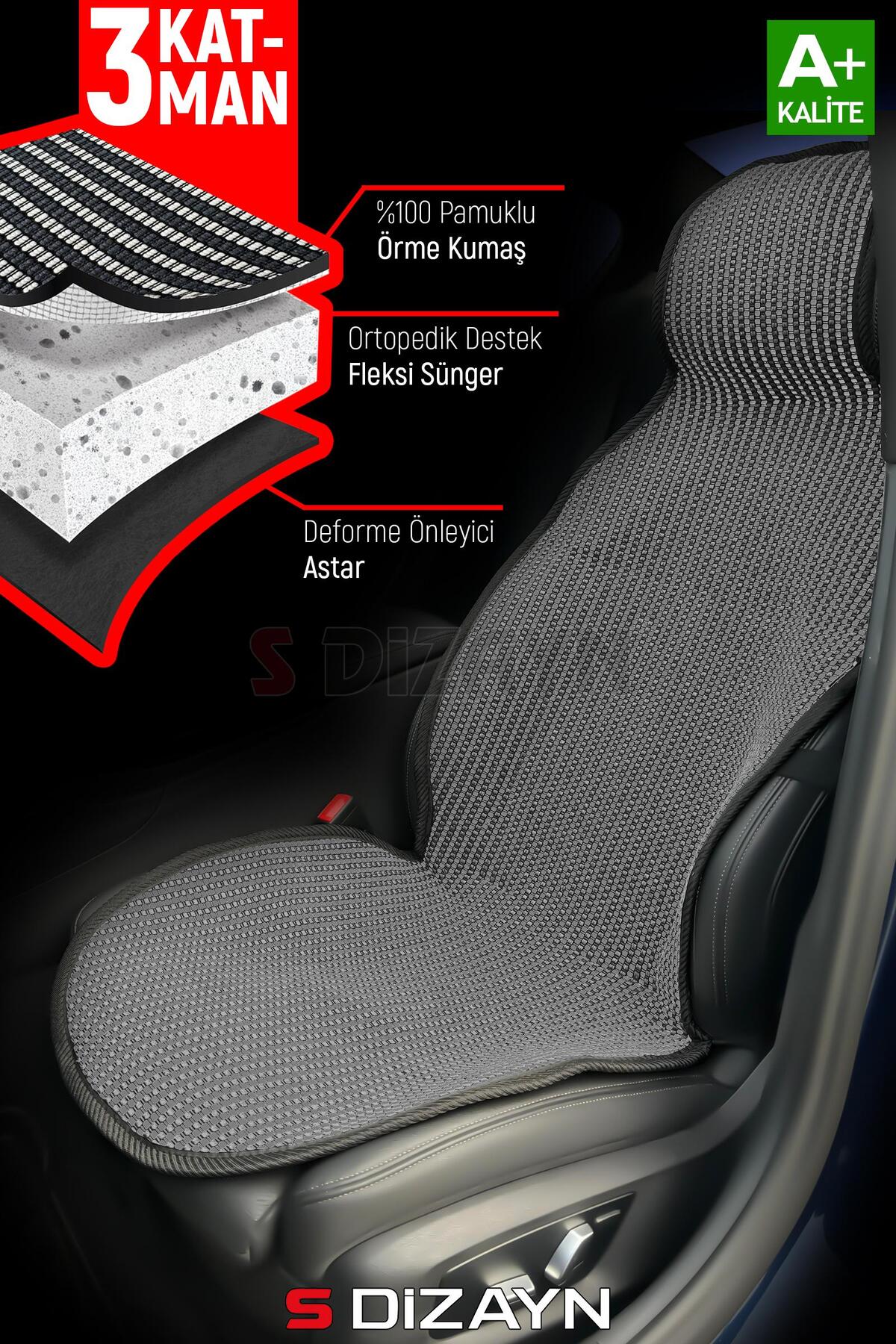 S Dizayn S-Dizayn Oto Koltuk Koruyucu Kılıf Set Füme Universal 2+3 Parça Ön Arka TOK-FM-5 fotoğrafı 5 (önizleme)