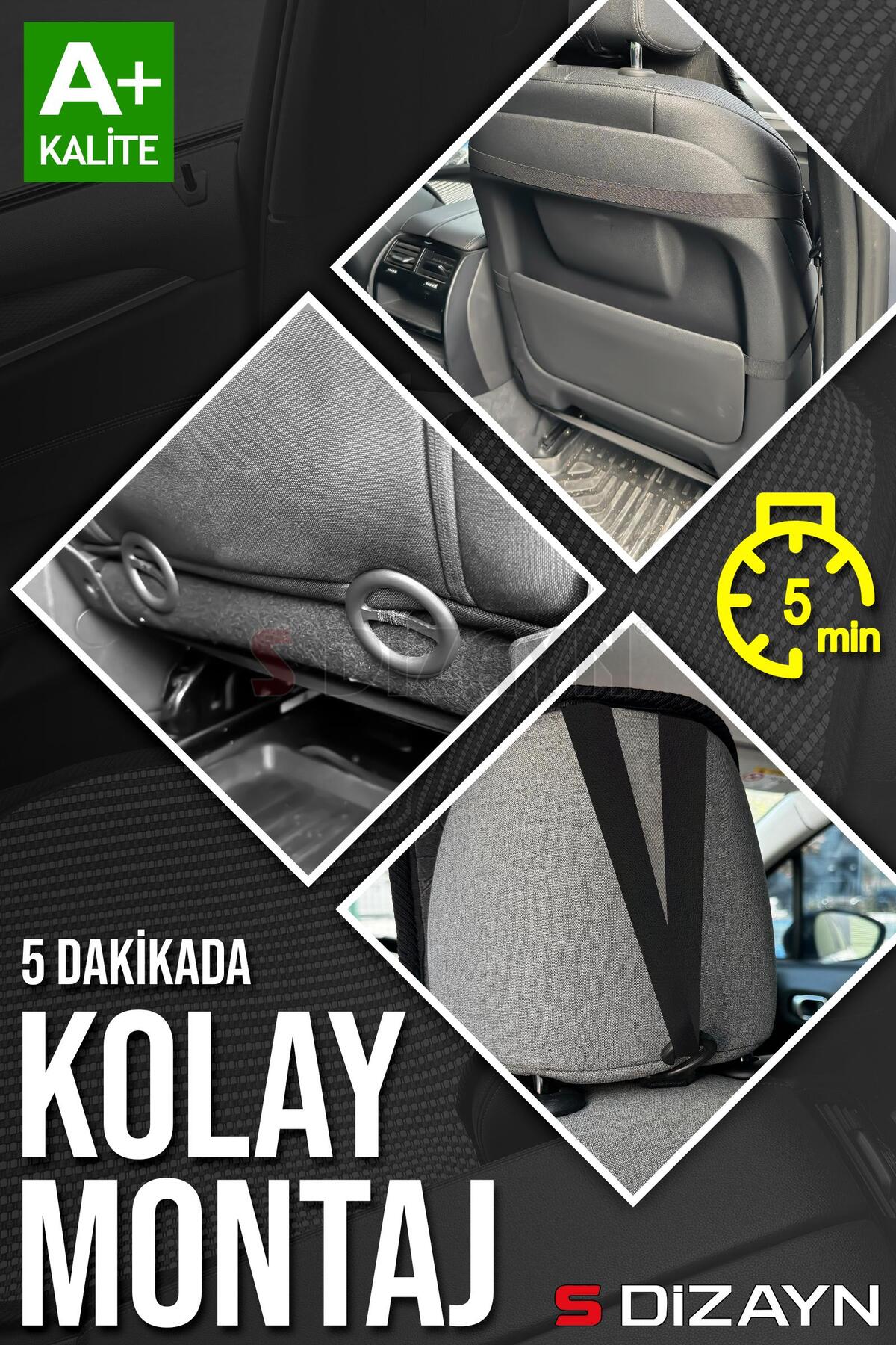 S Dizayn S-Dizayn Oto Koltuk Koruyucu Kılıf Set Krem Universal 2+3 Parça Ön Arka TOK-KR-5 fotoğrafı 7 (önizleme)