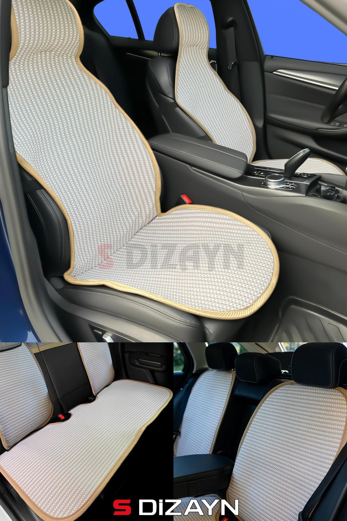S Dizayn S-Dizayn Oto Koltuk Koruyucu Kılıf Set Krem Universal 2+3 Parça Ön Arka TOK-KR-5 fotoğrafı 3 (önizleme)