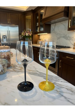 COV Premium Gla/ss 2'li Bölünebilir Mıknatıslı Kadeh, Bardak Gold & Siyah