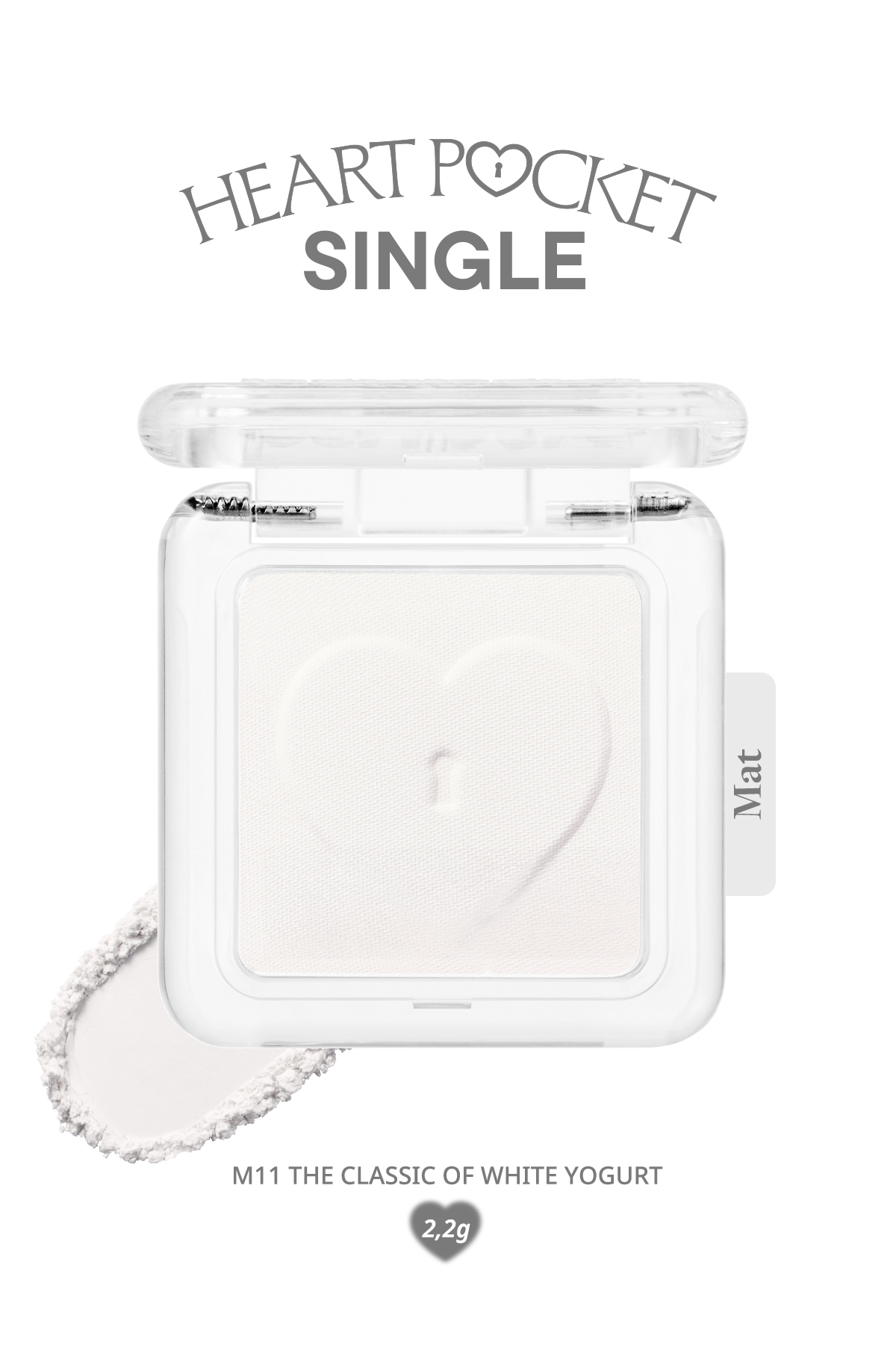 PERIPERA Kişiselleştirilebilir Mat Tekli Far Heart Pocket Single (M11 The Classic Of White Yogurt) — سفید 111653