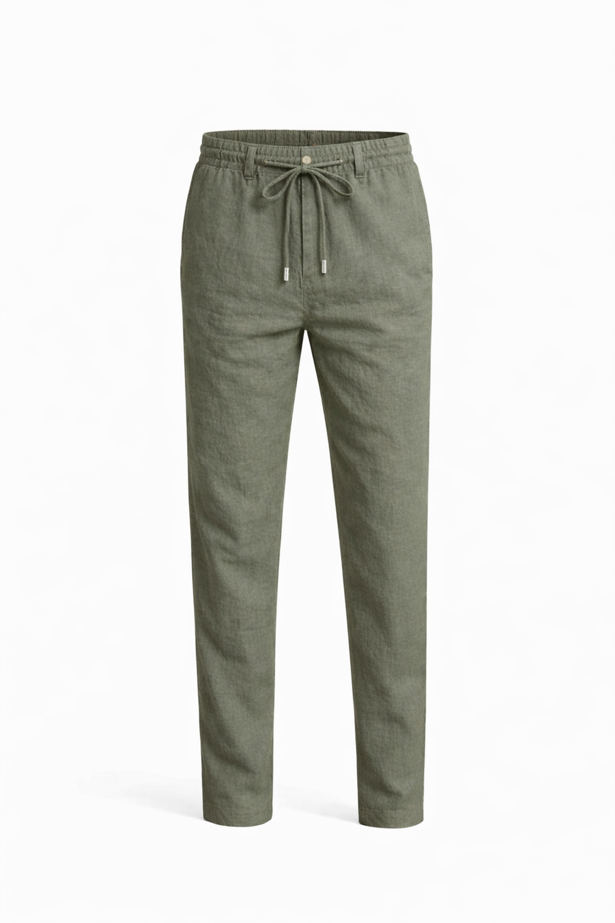çerme Men's Adjustable Waist Relaxed Fit Linen Cotton Trousers