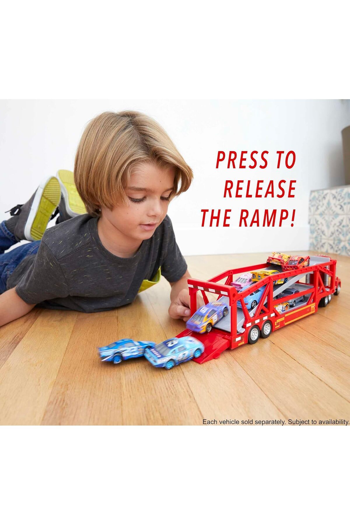 Cars Mack Transporter Tır Araç Taşıma Ve Random 2 Adet 1:55 Ölçek Araba McQueen Orijinal fotoğrafı 6 (önizleme)