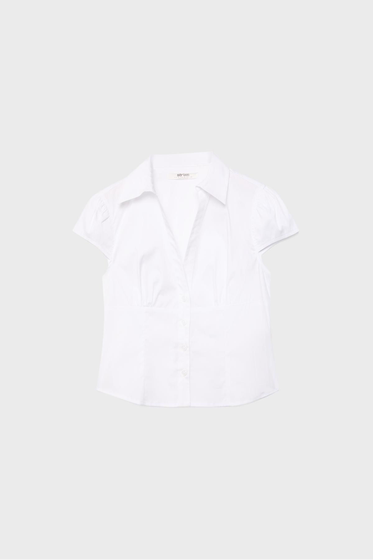 Stradivarius  Kısa kollu dar kesim gömlek - Görsel 6