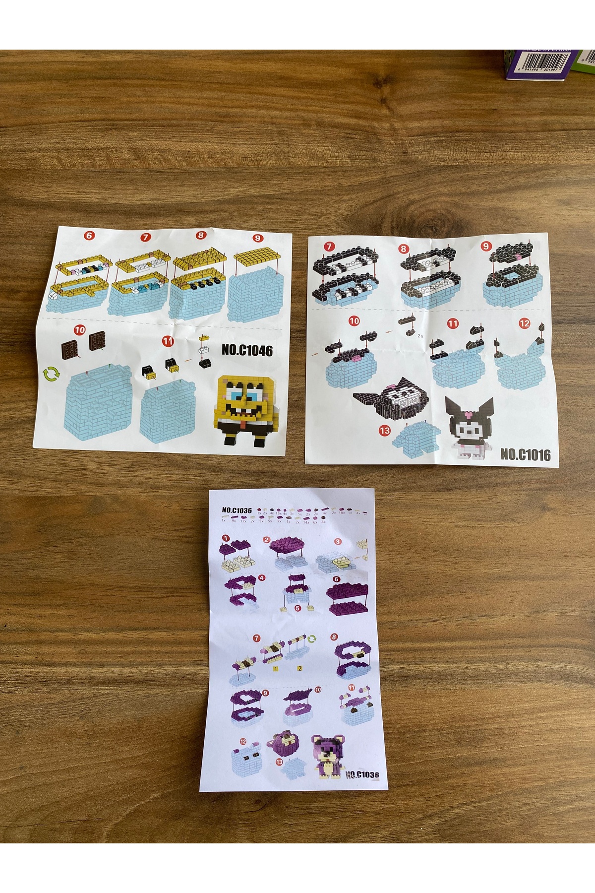 Brick 🧩 Mini Bricks Kuromi – SüngerBob – Mor Ayıcık 3’lü Set Mikro Blok Yapım Seti fotoğrafı 4 (önizleme)