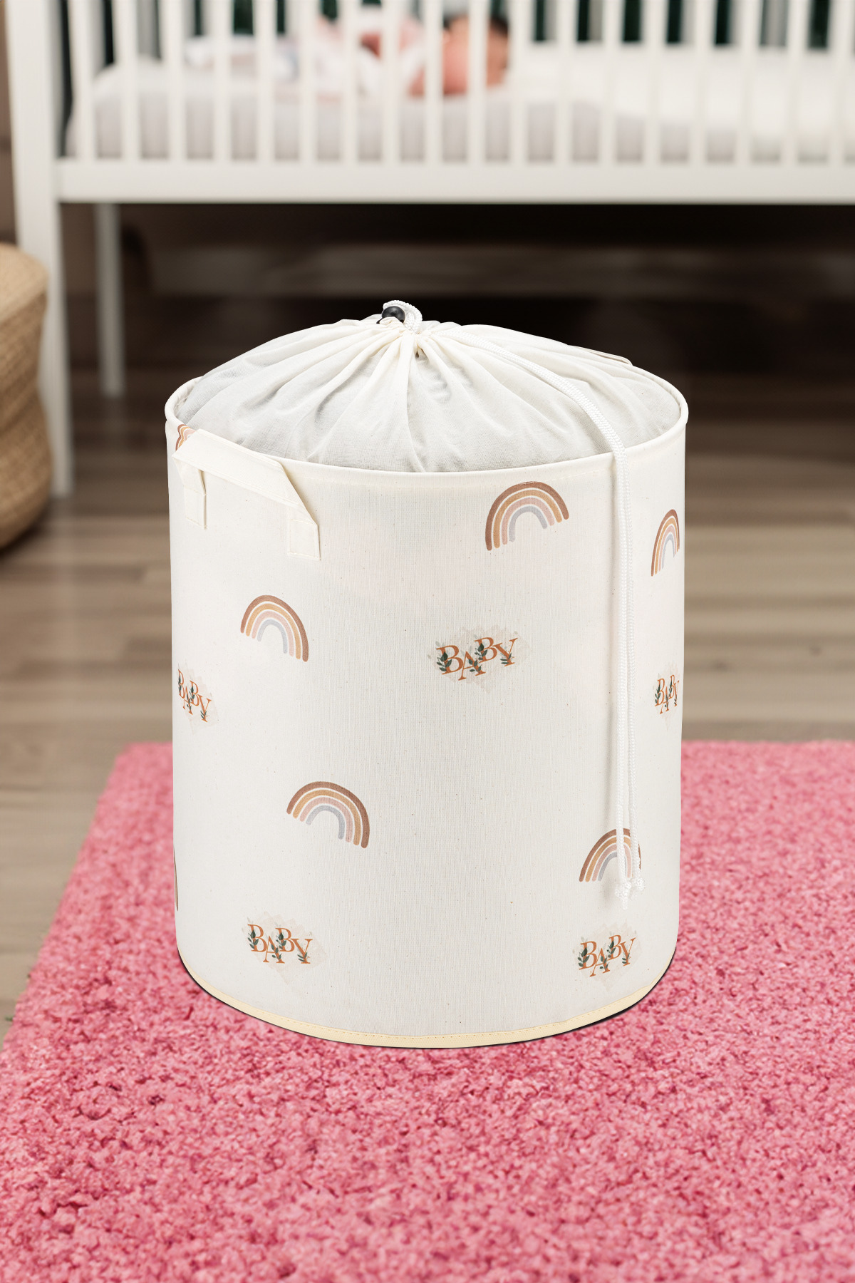 Saatistan Renkli Minik Bebek Tasarımlı Fileli Çocuk Odası Saklama Kutusu fotoğrafı 2 (önizleme)