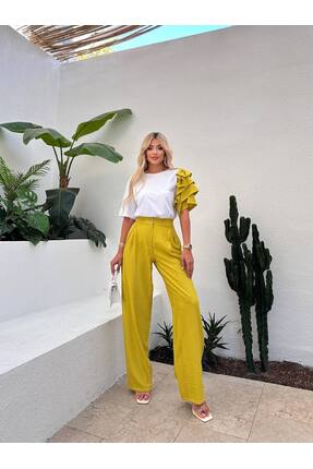 DEMORA Official Kol detaylı keten takım