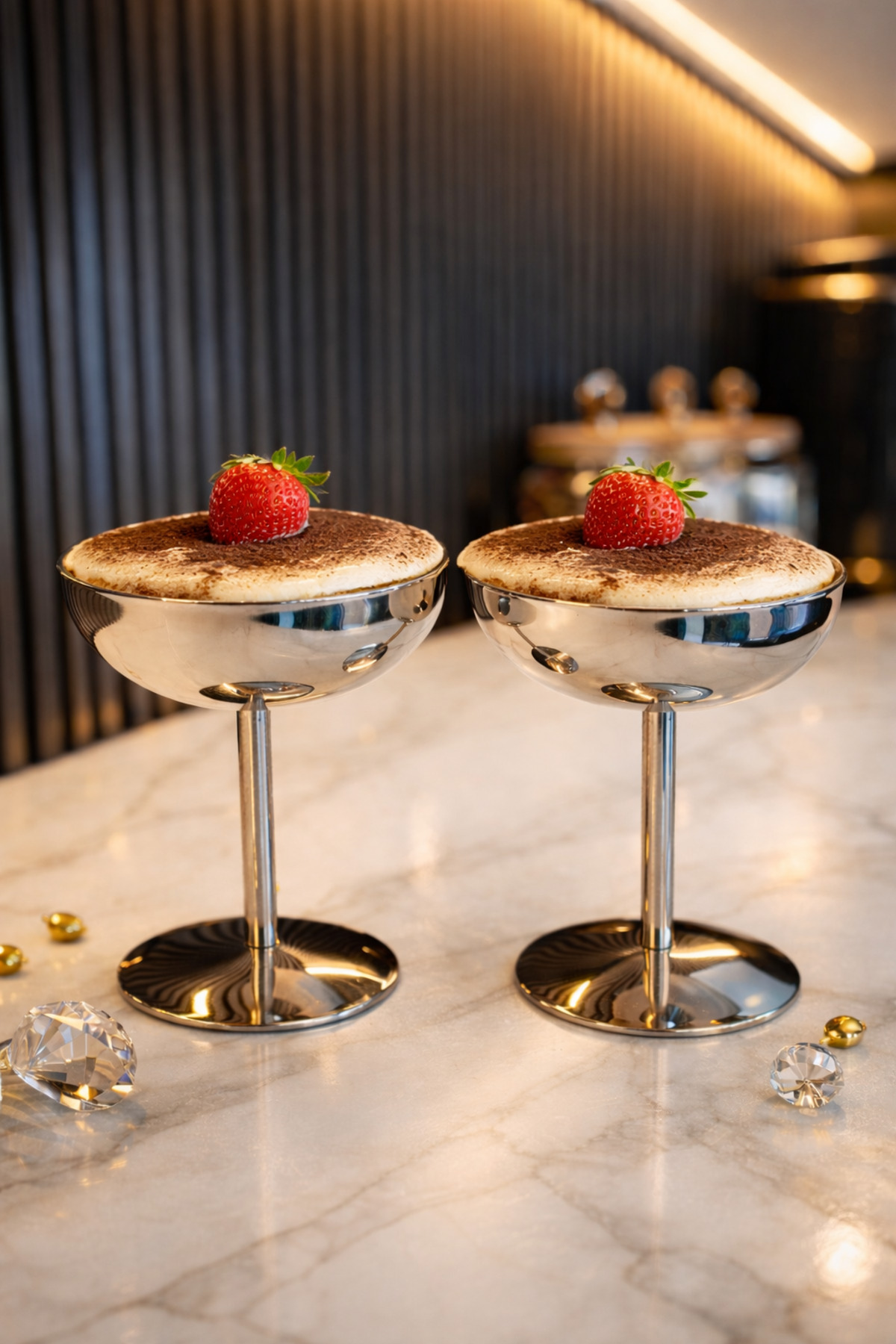 2'li Paslanmaz Çelik Ayaklı Sunumluk Kase – Lüks Modern Tatlı Kasesi, Çerezlik Servis Seti