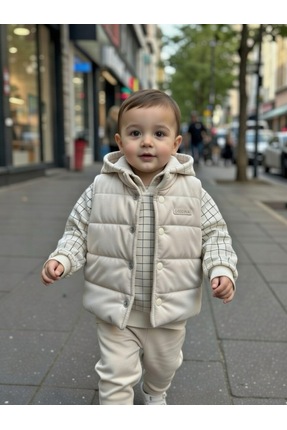 Hippıl Baby Kapşonlu Sweat - yelekli 3lü takım